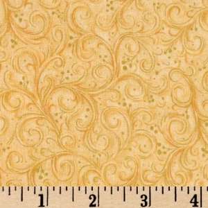  45 Wide Seasons Greetings Parchment Fabric By The Yard 