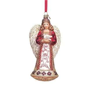   Barton Angel with Dove Blown Glass Christmas Ornament