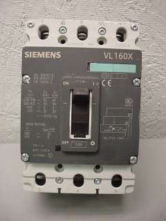 Siemens VL160X Circuit Breaker 100Amp 600VAC 3 Pole  