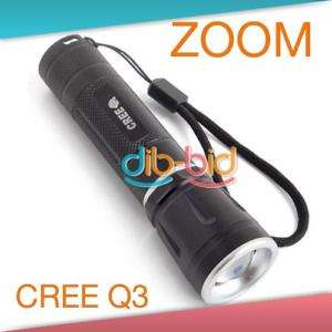 Zoom Focus 18650 CREE Q3 LED Flashlight Camping Torch  