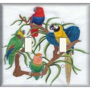  Double Switch Plate OVERSIZE   Bird Tapestry