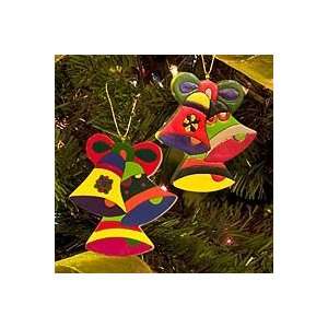  NOVICA Pinewood ornaments, Christmas Bells (set of 6 