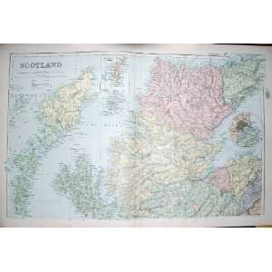  BACON MAP 1894 SCOTLAND PLAN ABERDEEN ORKNEY SHETLAND 