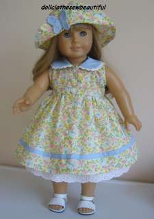 DOLL CLOTHES fits American Girl Dress & Hat BUTTERFLY  