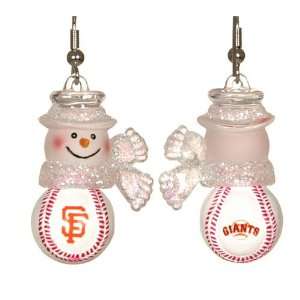   Francisco Giants MLB Snowman Baseball Earrings (1) 