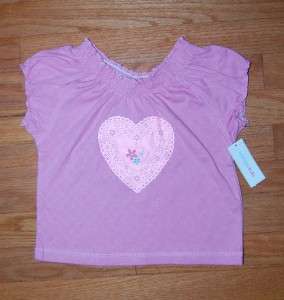 NWT Wonder Kids pink heart peasant top blouse 24m 2T  