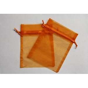  60 Orange Organza Gift Bags 5x7 