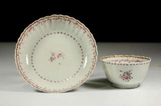 CHINESE EXPORT PORCELAIN TEA CUP AND SAUCER, 18TH C  