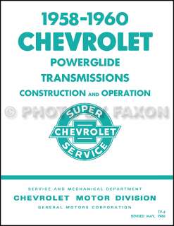 1958 1959 1960 Chevy Powerglide Transmission Service Training Manual 