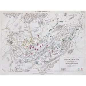  Rousseau Map of the Battle of Waterloo (1853) Office 