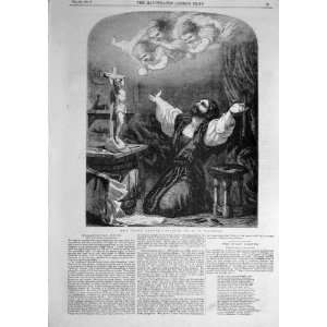  1857 Ivory Carver Wehnert Verse Christ Statue Print
