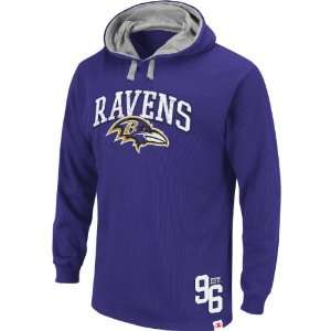   Ravens Mens Go Long Thermal Hooded Sweatshirt