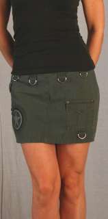 Army Cargo Mini Skirt with US Army Star by Serious Clothing Black 