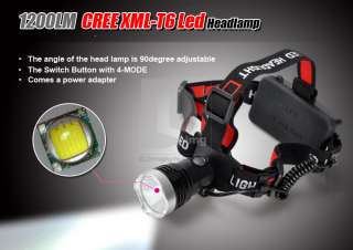    1200LM LED 4 Model Headlamp Head Adjustable Headlight Bicycle DC946