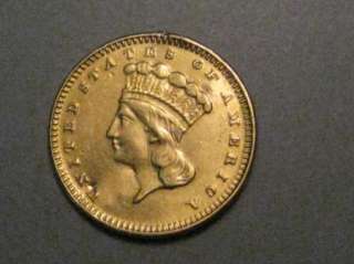 1873 open 3 variety GOLD Dollar coin. Formal Jewelry.  