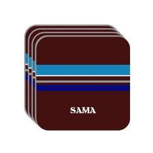 Personal Name Gift   SAMA Set of 4 Mini Mousepad Coasters (blue 