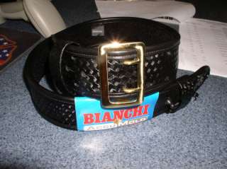 Bianchi Sam Browne Belt Basketweave/Brass Size 30 013527222459  