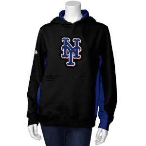   New York Mets Ladies Black Pure V Hoody Sweatshirt
