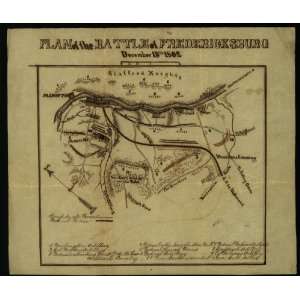  Civil War Map Plan of the Battle of Fredericksburg 
