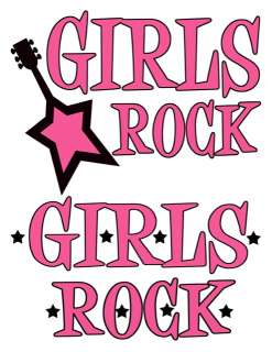 Girly Girl Pink Rock Star Iron On T Shirt Transfer #2  