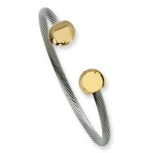  Stainless Steel Cable and Gold Color IP plated Ball End 