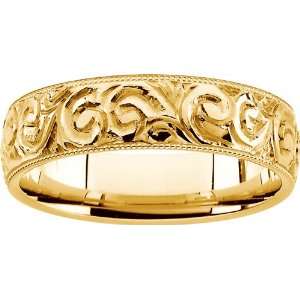    gold Hand Engraved Band   Sizes 5 8 1/2 Diamond Designs Jewelry