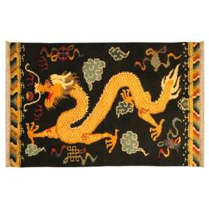 EXP 5 x 26 Hand Knotted Tibetan Dragon Wool Area Rug 