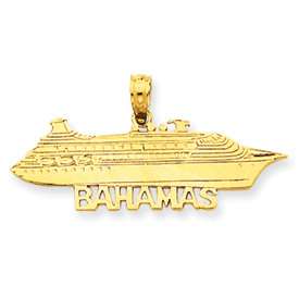 14K Solid Gold Bahamas Cruise Ship Charm 1.8 Grams  