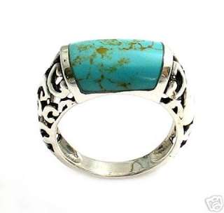 Sterling Silver Thin & Elegant Turquoise Ring A1613  