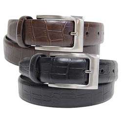 BT Mens Croc Print Leather Belt  