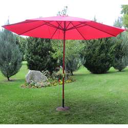 Cranberry Red Wood 13 ft Patio Outdoor Umbrella  