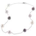 Sterling Silver Colored Freshwater Pearl Necklace (9 10 mm)