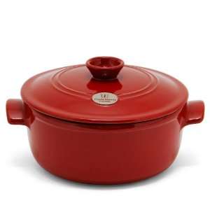  Emile Henry 4.2 Quart Flame Top Round Stewpot   Red 