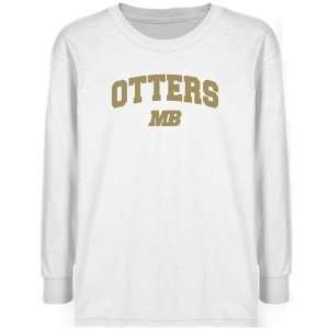 NCAA Cal State Monterey Bay Otters Youth White Logo Arch Long Sleeve T 