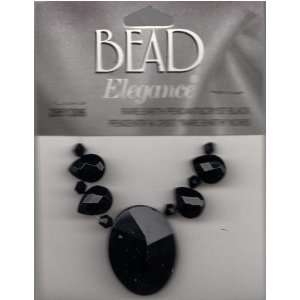  10 pc Rare Earth Black Pendant & Crystals Beads   Bead 