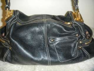 Makowsky Black Leather Shoulder Handbag Auth Black Color Hobo Bag 
