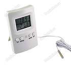   Digital Thermometer 2 Sensors Alarm White with Temperature Alarm