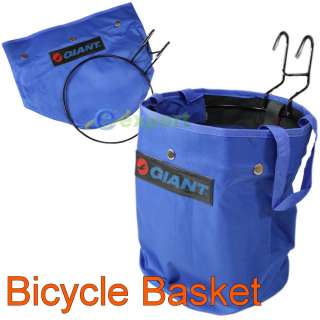 Bike Bicycle Mount Canvas Storage Basket Bag Handlebar Front Blue 
