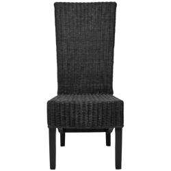 St. Croix Wicker Black High Back Side Chairs (Set of 2)   