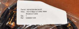 Evertz WPAES8 BNCM 6F HD15 Male to 8 BNC Breakout Cable  