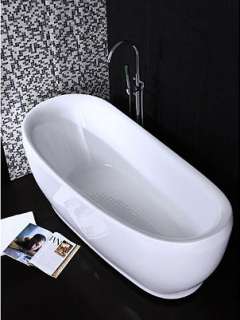 White slipper bathtub on a black floor