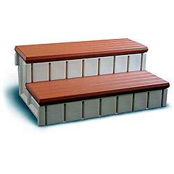 Redwood Storage Compartment Spa Step  