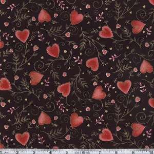  45 Wide Celebrate Hearts Black Fabric By The Yard Arts 