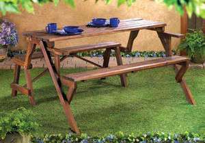   outdoor convertible park bench chair patio garden yard picnic table