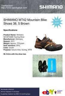 SHIMANO MT42 Mountain Bike Shoes 38, 5 Brown Mount Bicycle worldwide 
