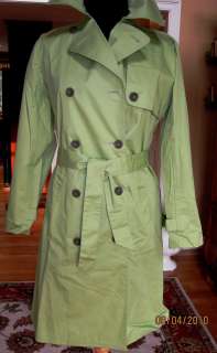 GARNET HILL NWT $128 Double Breasted Trench Coat PALM  