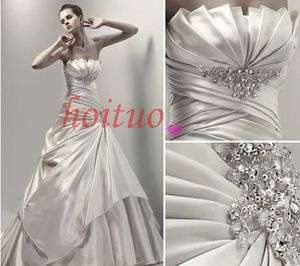 Custom White/Ivory Amazing Beading Wedding prom Dress size 6 8 10 12 