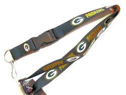 Green Bay Packers Reversible Clip Lanyard Keychain ID Ticket Holder 