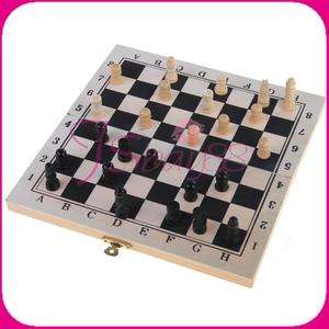 Wooden Folding Board Travel Chess Set Game Portable  
