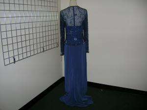 ZAR blueberry eve $540 gown with beaded design 8 NWT  